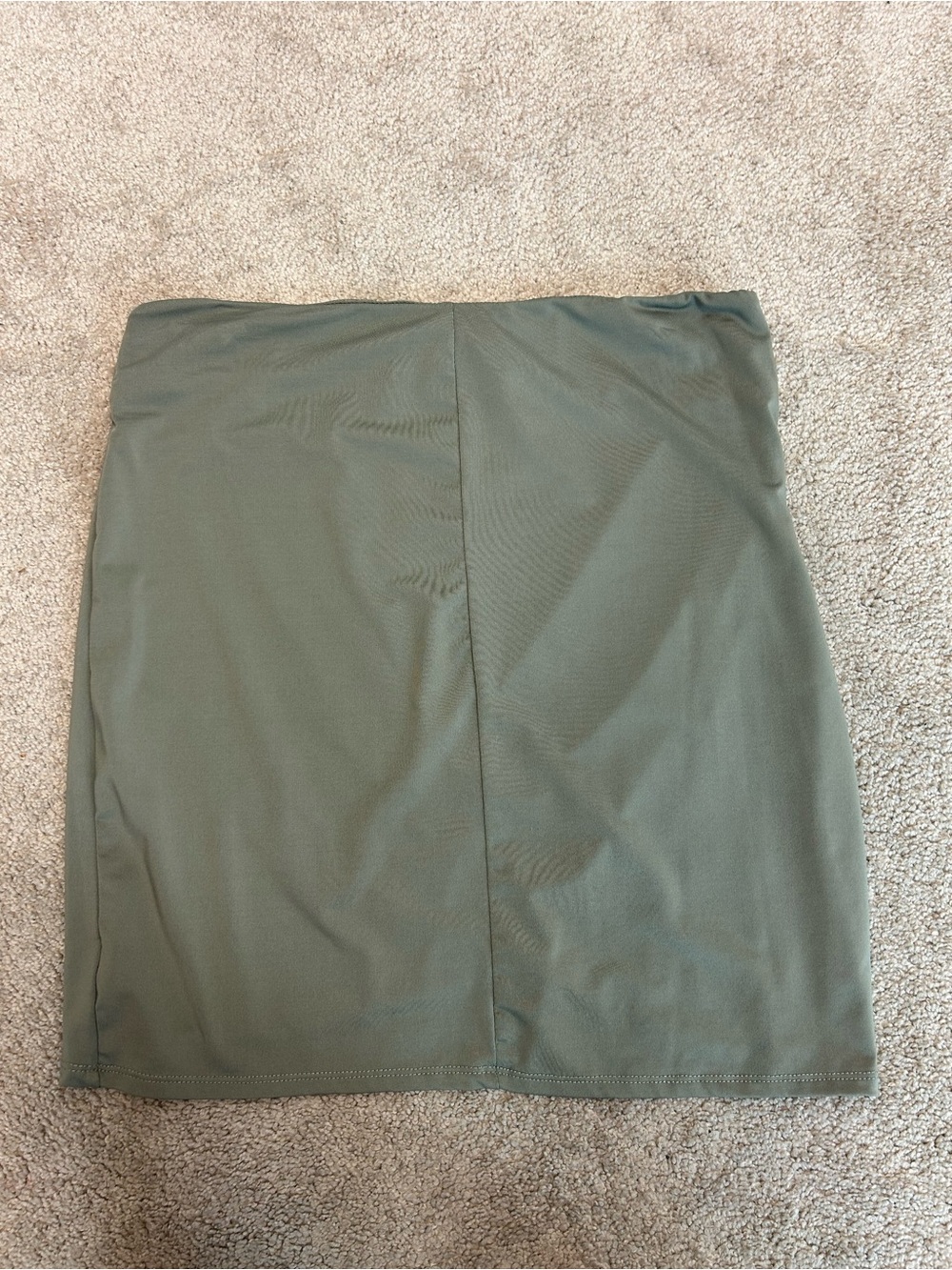 Olive Sage green ruched asymmetrical Wrap Mini Skirt Sz XL - Picture 4 of 11